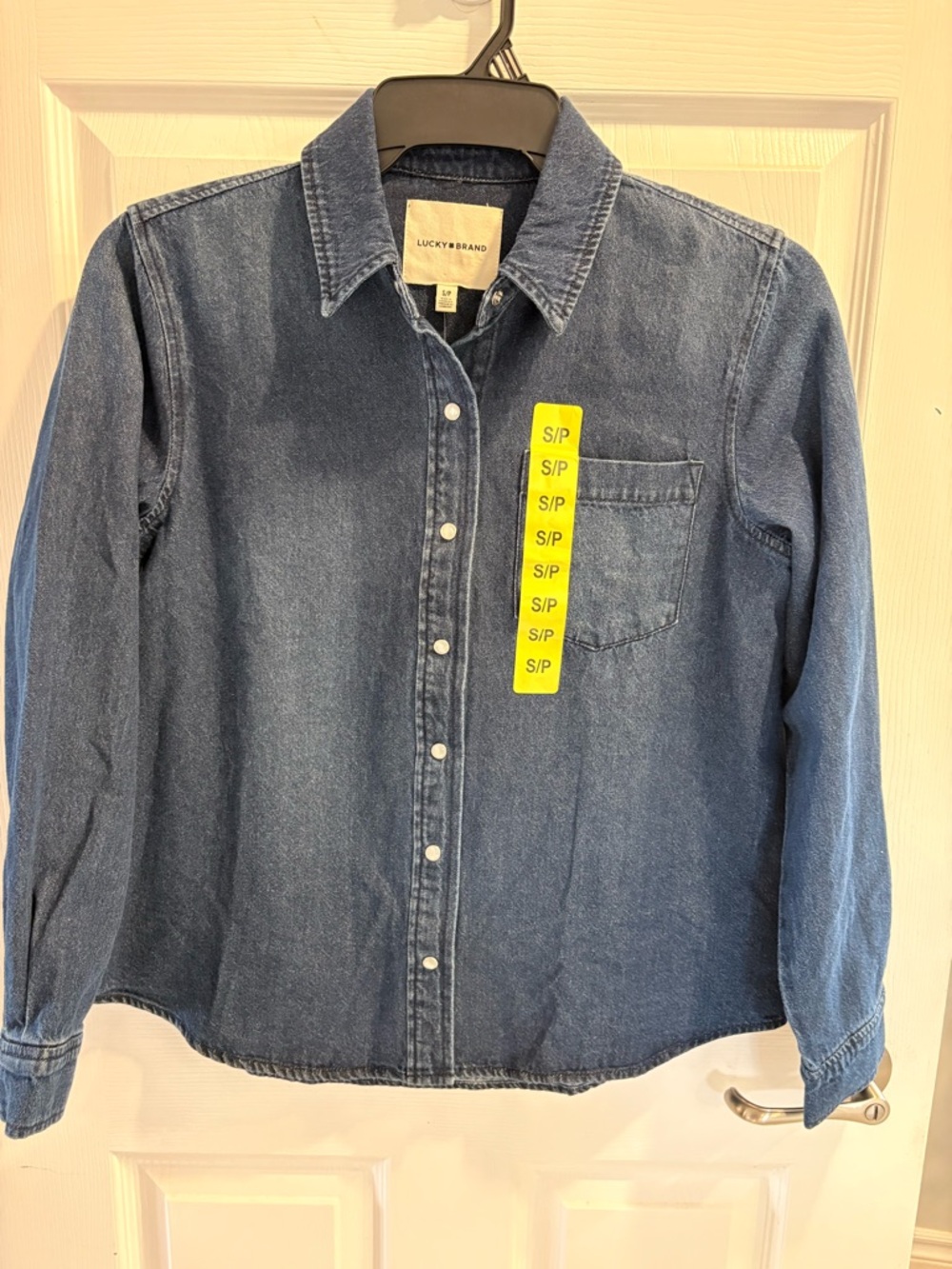 Lucky Brand Denim Button-Down Shirt in Medium Blue